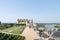 Castle of Amboise and gardens, Loire valley, France under a blue sky