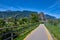 Castle of Arco, Lake Garda, Lago di Garda, Trentino, Italy, Europe.. Rock walls with castle in Arco of Trento near the Garda Lake