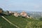 Castle of Barolo Italy, panorama of vineyard