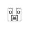 Castle building outline icon