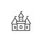 Castle building outline icon