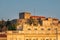 Castle Castello di San Giusto in Trieste on spring sunset