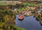 Castle Cervena Lhota in Czech Republic - aerial view