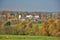 Castle and church in Dobersberg, Lower Austria, in fall.