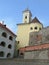 Castle with clocktower and rockwalls