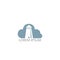 Castle cloud shape vector logo design.