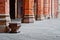 Castle columns architecture detail Bologna Italy