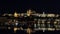 Castle complex of Prague, at night, viewed from across the Vltava River, Prague, Czech Republic