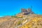 Castle at Consuegra surrounded with white windmills, Spain