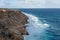 Castle Cove formation in Kalbarri National Park in Western Australia and ocean waves