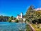 Castle duingt lake water around mountains