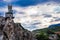 Castle on the edge of a cliff near the sea