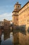 Castle Estense, a four towered fortress from the 14th century, Ferrara, Emilia-Romagna