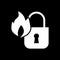 Castle, fire solid icon. vector illustration isolated on black. glyph style design, designed for web and app. Eps 10