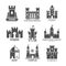 Castle or fortress parts for logo or icons