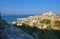 Castle of Gaeta and the town in the rays of the setting sun