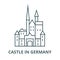 Castle in germany line icon, vector. Castle in germany outline sign, concept symbol, flat illustration