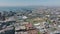 Castle of Good Hope, Grand Parade and terminal train station in city. Sea bay with harbour in distance. Cape Town, South