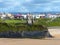 The Castle Green ruins, Ballybunion town and beach in Ireland