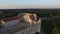 Castle in Janowiec close, 06 2017, Poland, aerial view