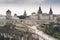 Castle in Kamianets-Podilskyi, Ukraine. Medieval stone large castle fortress with spiers and defensive towers