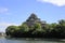 Castle keep of Okayama castle and Asahi river