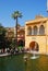 Castle of the Kings garden pool, Seville, Spain.