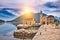 Castle on the lake in Montenegro