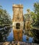 Castle of the lake, in Park Can Soley Badalona Barcelona, Spain