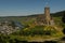 Castle Landshut above the river Moselle in the town Bernkastel-Kues, Germany on a bright sunny day