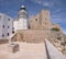 The castle and lighthouse of Peniscola (Spain)