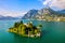Castle on Loreto Island on Lake Iseo in Italy