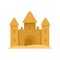 Castle made of sand icon flat isolated vector