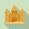 Castle made of sand icon, flat style