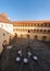 Castle Mokrice on a spring evening with dramatic clouds