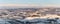 Castle and mount Viso in northern italy, winter, langhe region,