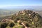 Castle Nimrod Fortress and street on Golan Heights, Israel