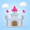 Castle. old fortress tower. 3d cartoon style icon vector illustration