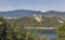 Castle overlooking Bled Lake in Slovenia.