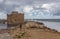 Castle at Paphos in Cyprus on a stormy day.