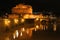 Castle and river by night, in Rome