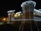 The castle of Rocchetta di Castellarano Italy adorned for Christmas and New Year,the contours of the illuminated castle photograph