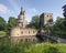 Castle and ruin in dutch town of wijk bij duurstede in province of utrecht