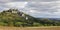 The castle ruins of Falkenstein on a limestone cliff in Weinviertel, Lower Austria