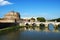 Castle Sant\'Angelo and bridge on the Tiber River, Rome, Italy