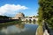 Castle Sant\'Angelo and bridge on the Tiber River, Rome, Italy