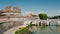 The castle of Sant`Angelo in Rome and the bridge over the Tiber