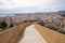 Castle of Santa Barbara. Descent along the western wall. Alicante, Spain, Costa Blanca.