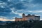 Castle of Spoleto at the sunset with clouds