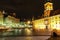 Castle Square at night. Warsaw. Poland
